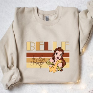 Retro Belle Disney Sweatshirt, Disney Princess Sweat, Princess Sweatshirt, Belle Sweatshirt, Disneyland Sweatshirt, Disney World Sweatshirt
