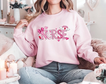 Nurse Valentines Day Sweatshirt, RN Valentine Sweatshirt, Valentine Nursing Sweatshirt, Nurse Sweatshirt, Nurse Gift