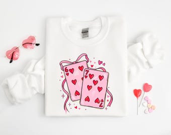 Playing Cards Valentine Sweatshirt, Valentine Sweater, Six Seven Sweatshirt, Valentines Day Sweatshirt, Love Sweatshirt, Gift For Her