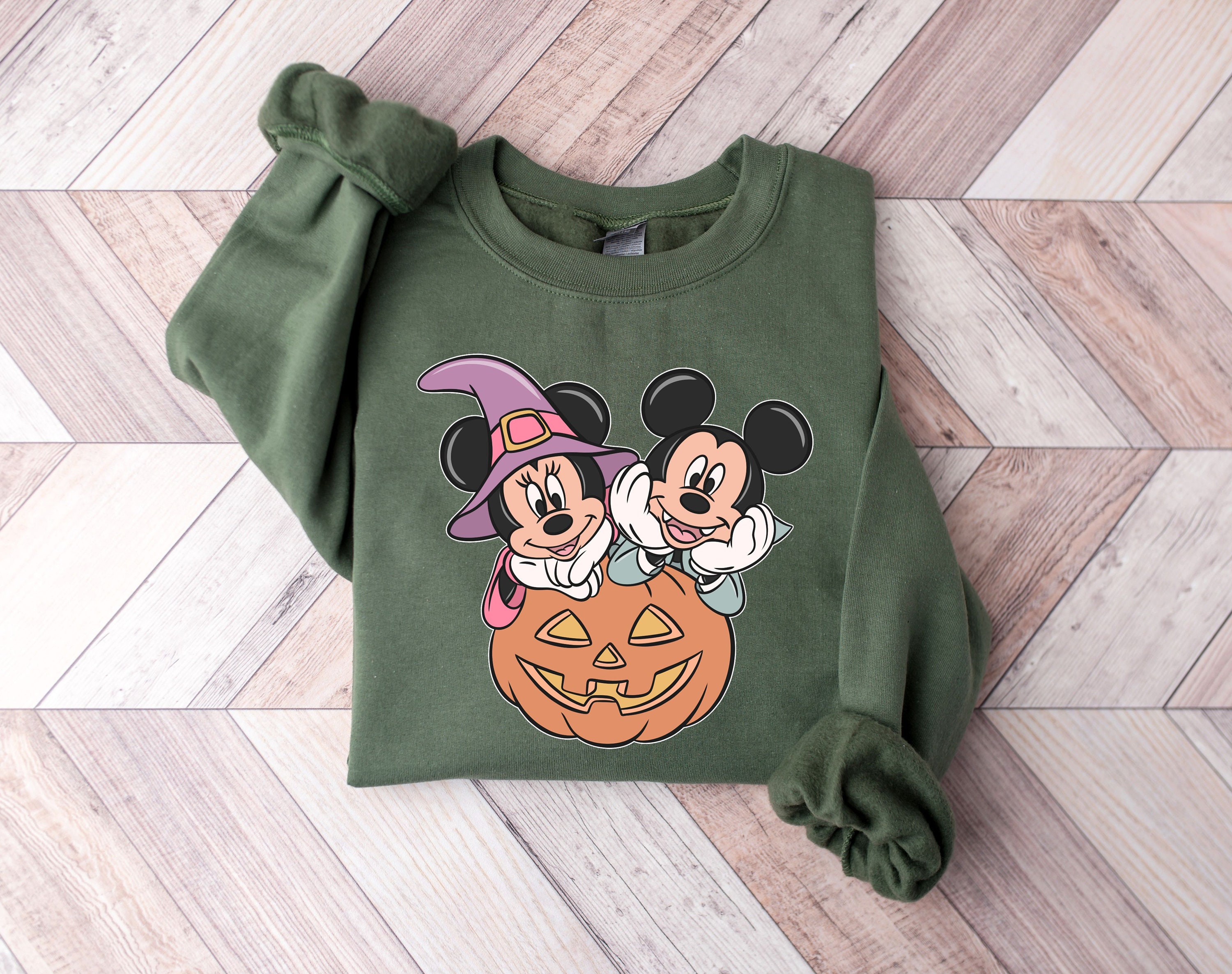 Mickey and Minnie Pumpkin Sweatshirt, Mickey Minnie