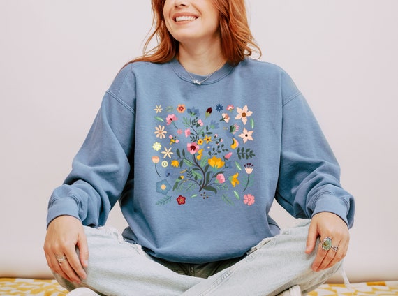 Comfort Colors® Flower Sweatshirt, Floral Sweatshirt Gift for