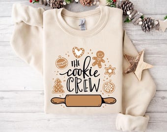 Gingerbread Cookie Crew Sweatshirt, Christmas Baking Sweater