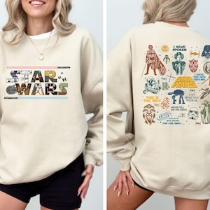 Retro Star Wars Sweatshirt, Star Wars Characters Sweatshirt, Disney Star Wars Sweatshirt, Disneyland Sweatshirt, Darth Vader Sweatshirt