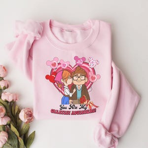 Bluza z kapturem Disney Ellie Carl Couple, bluza z kapturem You Are My Greatest Adventure, bluza z kapturem na Walentynki, bluza z kapturem Valentine Cartoon Up