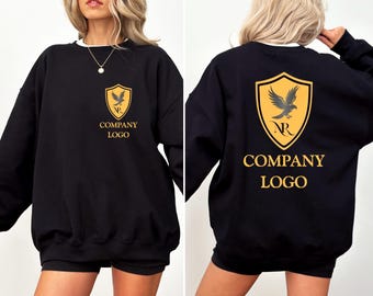 Custom Company Logo Sweatshirt, Team Sweatshirt, Custom Two-sided Sweatshirt, Personalized Logo Shirt, Custom Text Sweatshirt