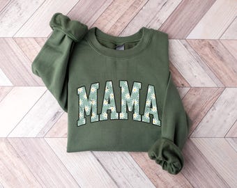 Daisy Mama Sweatshirt, Mama Sweatshirt, Wildflowers Sweatshirt, Women's Flower Mama Sweatshirt, Gift For Mama, Pregnancy Reveal Sweatshirt