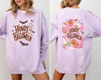 Bluza Comfort Colors® Western Halloween, bluza Howdy Halloween, sweter jesienny, prezent na Halloween, bluza z kapturem z grafiką na Halloween