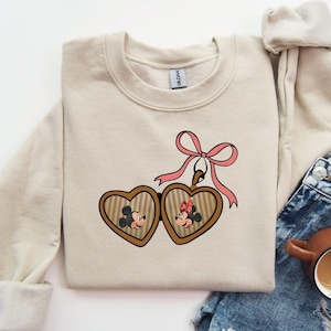 Mickey And Minnie Lover Sweatshirt, Mickey Locket Sweatshirt, Mickey Minnie Bow Sweatshirt, Cute Disney World Sweater, Disney Couple Hoodie