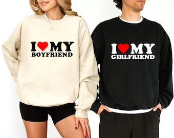 Bluza z napisem „Kocham mojego chłopaka”, Bluza z napisem „Kocham moją dziewczynę”, Bluza walentynkowa, Bluza pasująca do pary, Prezent rocznicowy