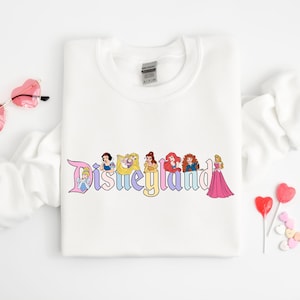 Disneyland Princess Sweatshirt, Disney Vacation, Princess Sweatshirt, Disneyland Sweatshirt, Princess Matching Sweatshirt, Girls Disney Trip