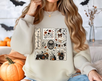 Spooky Vibes Sweatshirt, Halloween Duck Sweatshirt, Pumpkin Sweatshirt, Coquette Halloween Sweatshirt