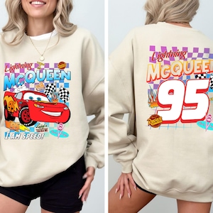 Vintage Lightning McQueen Sweatshirt, Radiator Springs Sweatshirt, Rusteze Cars Sweatshirt, Cars Characters Sweater, WDW Vacation Sweatshirt