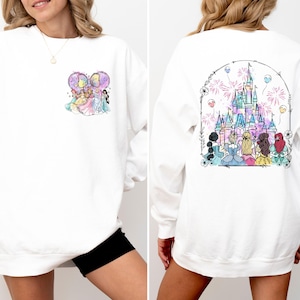 Comfort Colors® Disneyland Castle Sweater, Disney Castle Princess Sweatshirt, Disney Princess Sweatshirt, Gift For Girls, Disney Vacation