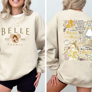 Vintage Tale As Old As Time Sweatshirt, Disney Princess Belle France Est 1991 Sweatshirt, Disney Princess Sweater, Princess Belle Sweatshirt