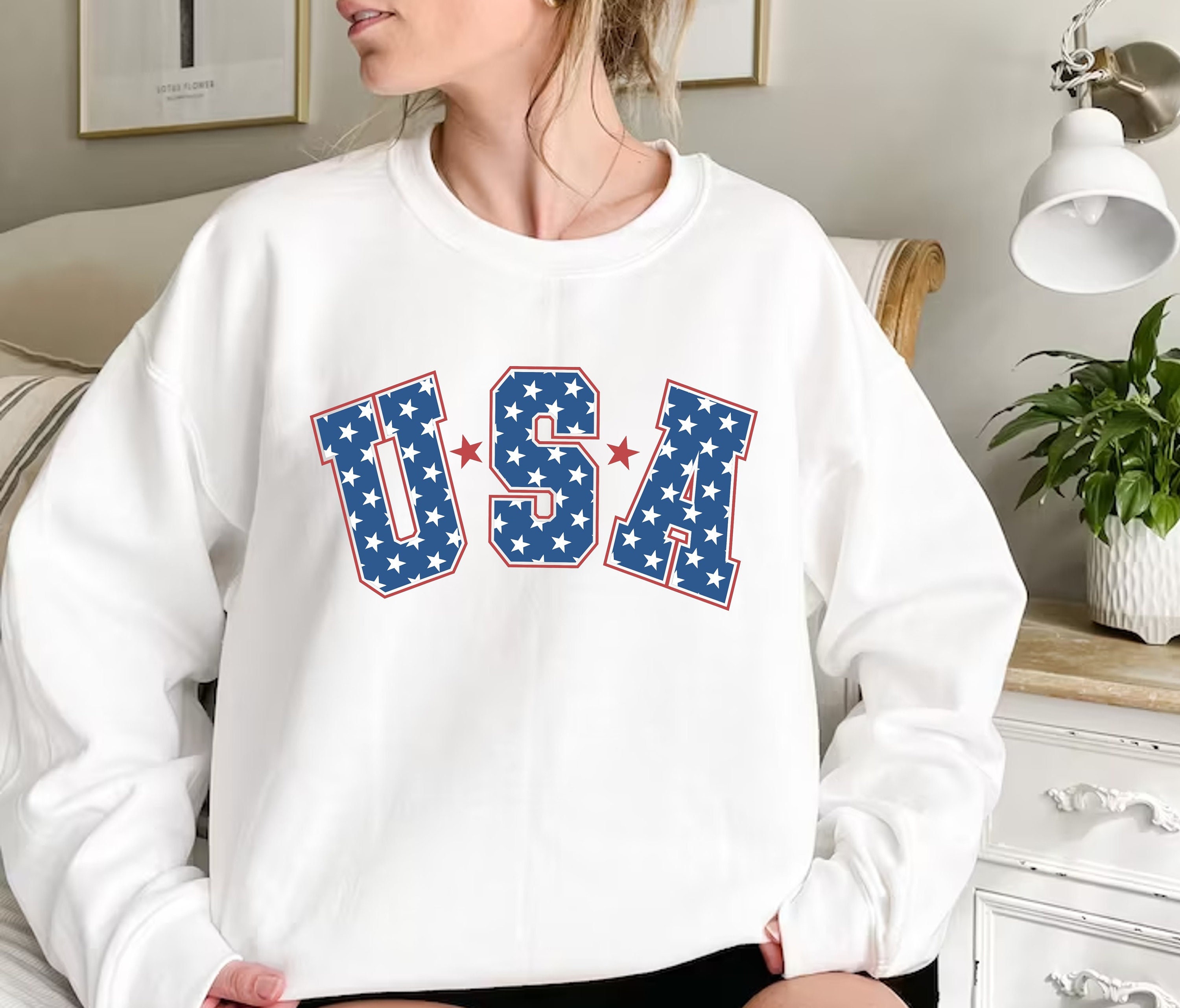 alife(USA)ビンテージ刺繍グラフィックスウェットシャツ USAグラフィックスウェットシャツ、7月4日スウェットシャツ、USA