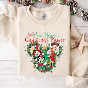 Mickey And Friends Christmas Sweatshirt, Disney Christmas Sweatshirt, Mickey Christmas Party Sweatshirt, Christmas Family Hoodie, Xmas Gift
