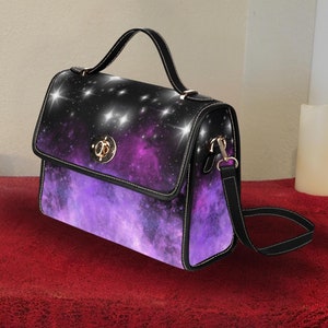 Pastel Goth Handbag - Dreamy Purple Galaxy Design - Pastel Goth Purple Galaxy Shoulder Bag - Purple Nebula Crossbody Bag - Pastel Goth Purse
