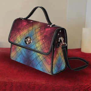 Pastel Goth Rainbow Galaxy Geldbörse - Regenbogen Nebula Handtasche - Pastel Goth Crossbody Bag - Pastel Galaxy Geldbörse - Bunte Regenbogen Handtasche
