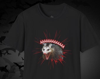 Camiseta gótica de zarigüeya gritando: camiseta con humor atrevido