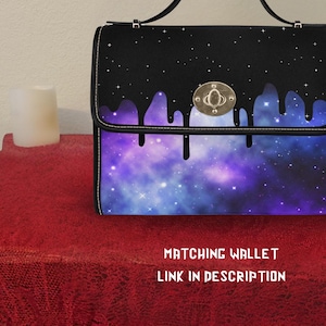 Pastel Goth Purse - Drippy Pastel Galaxy Design - Pastel Goth Purple Galaxy Shoulder Bag - Pastel Nebula Crossbody Bag - Pastel Goth Handbag