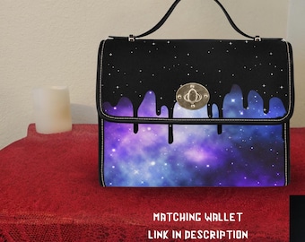 Pastel Goth Galaxy Purse – Drippy Nebula Shoulder Bag