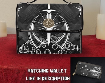 Goth Celestial Moon Sword Purse: Gothic Crossbody Bag