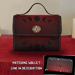 Gothic Mondphasen Geldbörse - Gothic Style Handtasche - Mondphasen Schultertasche - Gothic Essentials Geldbörse