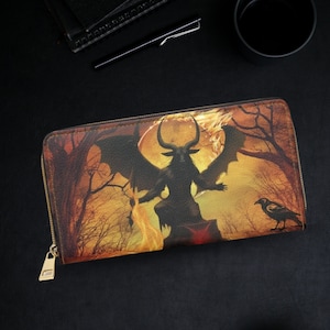 Carteira gótica - Carteira Baphomet - Carteira gótica feminina - Carteira Satanic Goat Cash - Carteira Hail Baphie Vegan