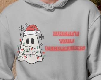 Creepmas Ghost Hoodie: Retro Santa Sweatshirt