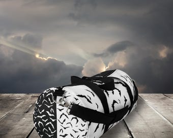 Gothic Bats Duffel Bag: Black & White Travel Bag