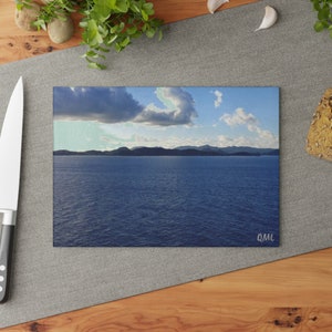 Ocean Sunset Schneidebrett aus gehärtetem Glas: Strukturiertes Küchendekor