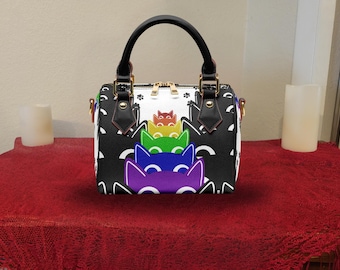 Rainbow Cats Faux Leather Gothic Purse - Gothic Crossbody/Handbag