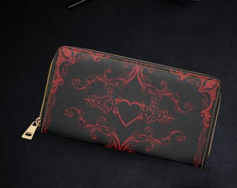 Cartera gótica de piel sintética - Cartera de mano estilo academia oscura