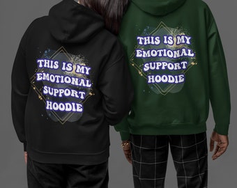 Mental Health Hoodie, "This Is My Emotional Support Hoodie" - Self Love Club Hoodie - Goth style hoodie