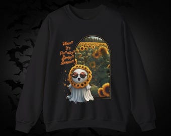 不気味な季節のスウェットシャツ：ハロウィンゴーストプルオーバー