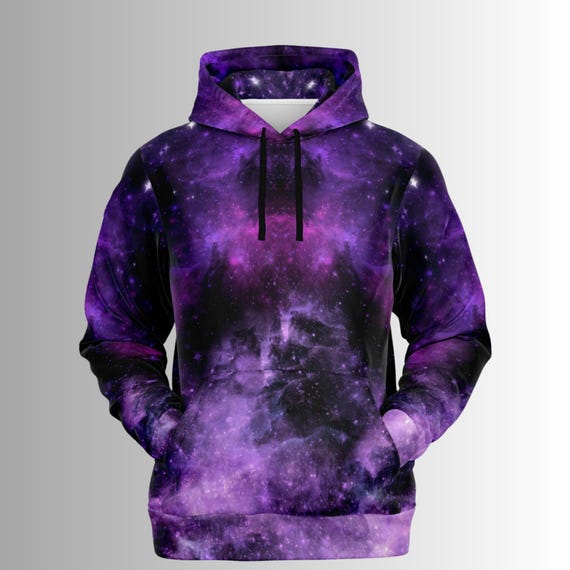 Purple Galaxy Hoodie Gothic Galaxy Pullover Sweater Purple