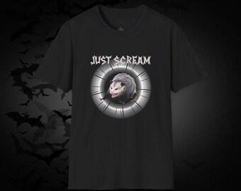 Camiseta gótica de zarigüeya gritando: camiseta con humor atrevido