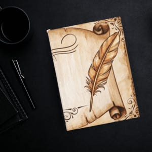 Dark Academia Tattered Scroll Hardcover Journal: Quill Design