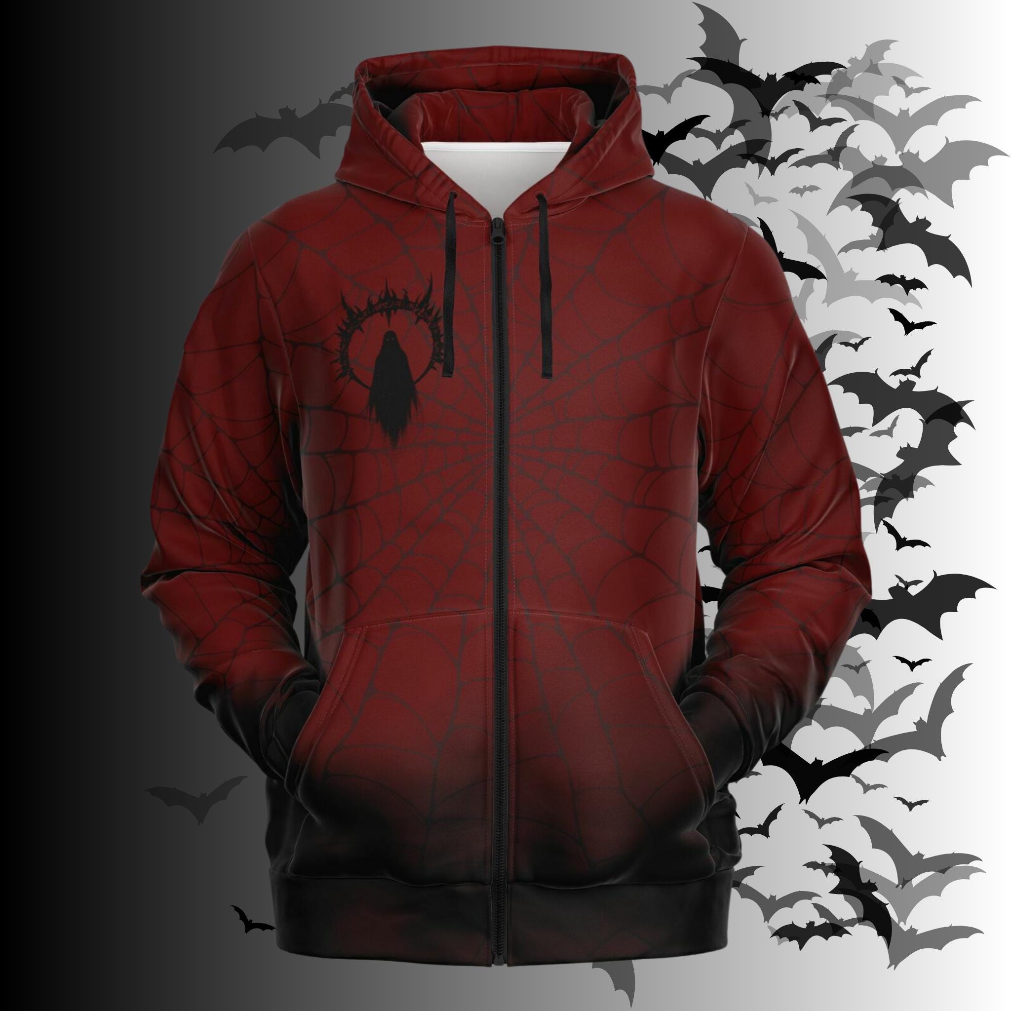 Red zip up hoodie - Etsy 日本