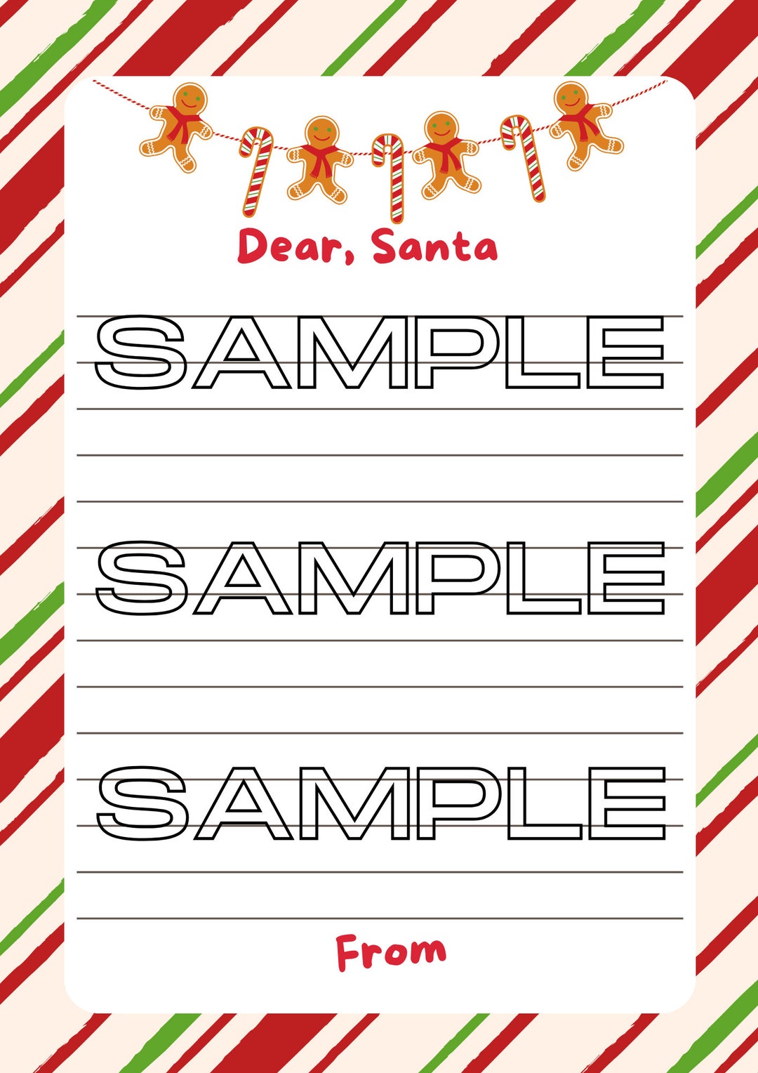 Letter Template to Santa - Wish List Template to Santa - Etsy