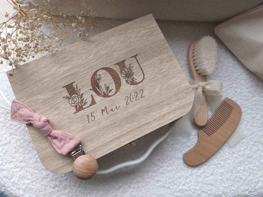 Personalized Wooden Birth Box - Baby Box Engraved With Name & Date ...