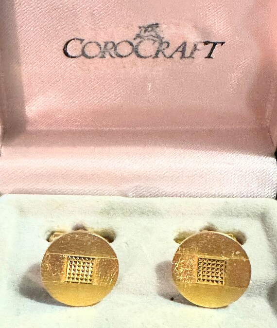 Mens 1960's gold plated diamond cut Corocraft Box… - image 2