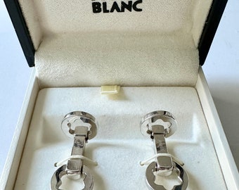 Gents Mont Blanc Heritage Stirling Silver Fully stamped Cufflinks, In original box , pre owned very slight signs of use on close inspection