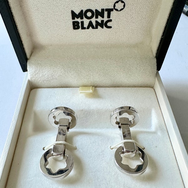 Gents Mont Blanc Heritage Stirling Silver Fully stamped Cufflinks, In original box , pre owned very slight signs of use on close inspection