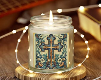 Easter Candle, He is Risen, Catholic Candle, Prayer Candle, devotional candle, Catholic home shrine, Home altar catholic, small Easter gift