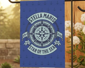Stella Maris Garden flag, Catholic garden flag, Virgin Mary, Catholic yard flag, Catholic home decor, Marian garden banner, Catholic gifts