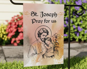 St Joseph Prayer yard flag, Catholic garden flag, St Joseph gift, Catholic Dad gift, Catholic garden banner, Catholic gift, priest gift