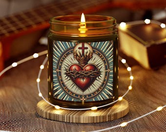 Sacred Heart of Jesus candle, Catholic Candle, Prayer Candle, Catholic home shrine, Small Catholic gift, Devotional candle Prayer altar home