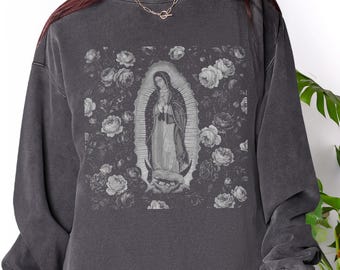 Our Lady of Guadalupe Catholic Graphic T-shirt: Nuestra Señora de Guadalupe Comfort Colors Catholic shirt for men and women