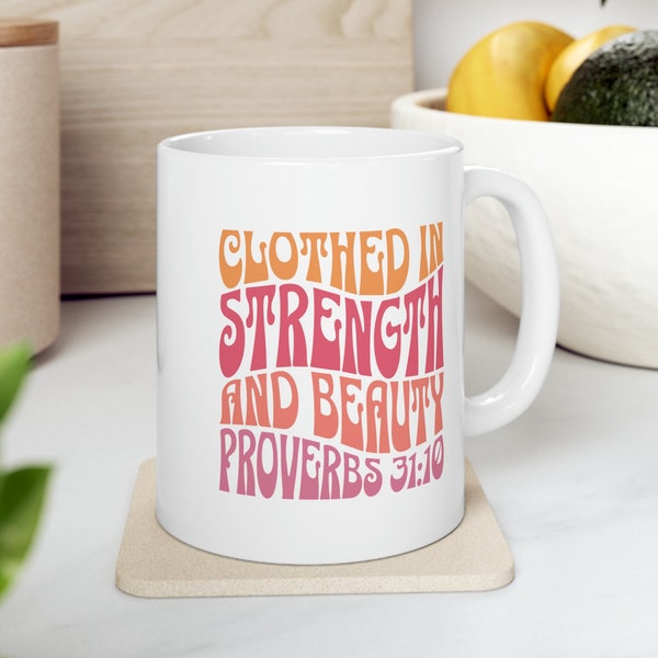 Proverbs 31 Woman Catholic mug, Scripture mug, Godly woman, Catholic woman, Christian bride gift, Catholic mom gift, Big sister, Mothers Day